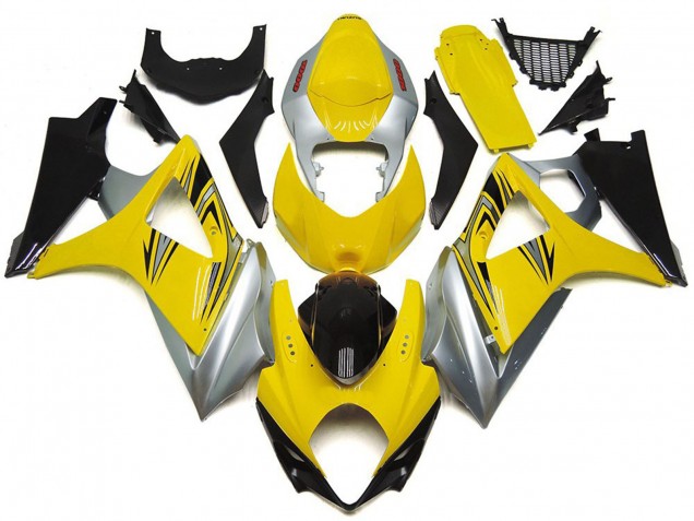 Stile Giallo & Argento OEM 2007-2008 Suzuki GSXR 1000 Carene Moto Stile Giallo & Argento OEM 2007-2008 Suzuki GSXR 1000 Carene Moto
