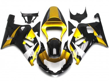 Stile Oro & Nero Lucido 2001-2003 Suzuki GSXR 600-750 Carene Moto