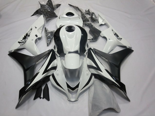 Stile Personalizzato OEM Bianco & Nero 2007-2008 Honda CBR600RR Carene Moto Stile Personalizzato OEM Bianco & Nero 2007-2008 Honda CBR600RR Carene Moto