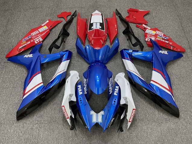 Stile Personalizzato Rosso Blu & Bianco Lucido 2008-2010 Suzuki GSXR 600-750 Carene Moto Stile Personalizzato Rosso Blu & Bianco Lucido 2008-2010 Suzuki GSXR 600-750 Carene Moto