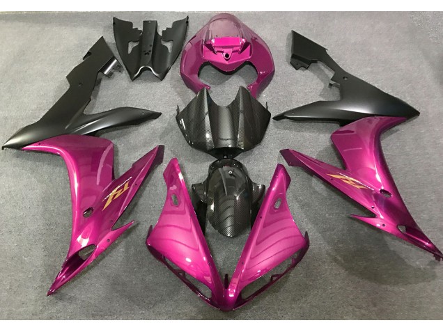 Stile Rosa Acceso & Fibra Di Carbonio 2004-2006 Yamaha R1 Carene Moto Stile Rosa Acceso & Fibra Di Carbonio 2004-2006 Yamaha R1 Carene Moto