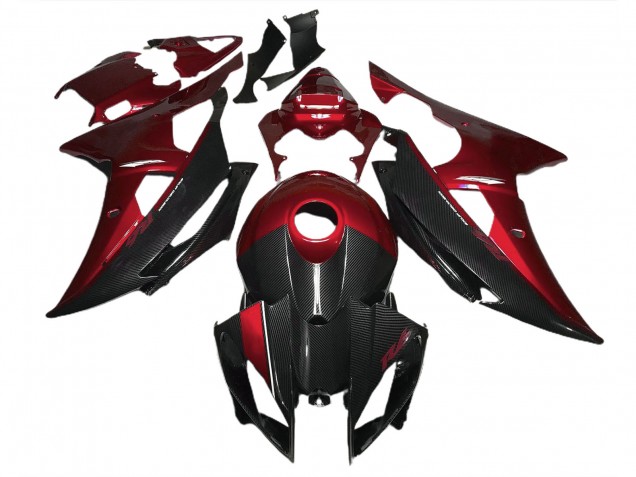 Stile Rosso Con Fibra Di Carbonio 2008-2016 Yamaha R6 Carene Moto Stile Rosso Con Fibra Di Carbonio 2008-2016 Yamaha R6 Carene Moto