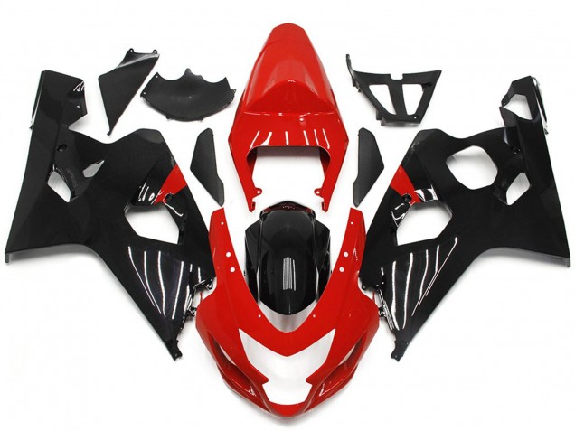 Stile Rosso & Nero Lucido 2004-2005 Suzuki GSXR 600-750 Carene Moto Stile Rosso & Nero Lucido 2004-2005 Suzuki GSXR 600-750 Carene Moto