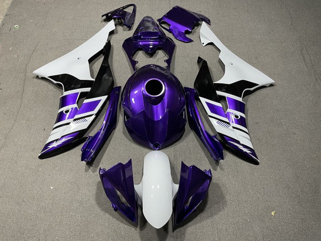 Stile Viola Bianco & Nero OEM 2008-2016 Yamaha R6 Carene Moto Stile Viola Bianco & Nero OEM 2008-2016 Yamaha R6 Carene Moto