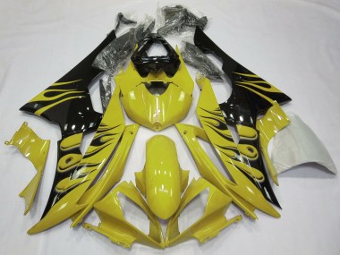 Style Jaune Flamme 2008-2016 Yamaha R6 Carene Moto