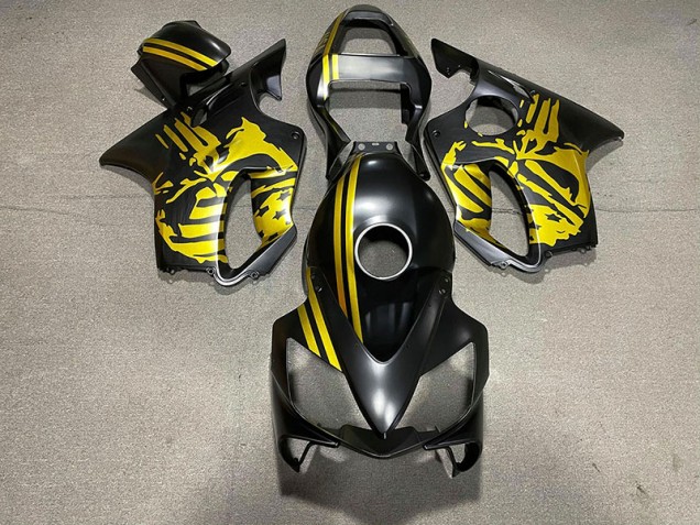 Teschio Nero Opaco & Oro 2001-2003 Honda CBR600 F4i Carene Moto Teschio Nero Opaco & Oro 2001-2003 Honda CBR600 F4i Carene Moto