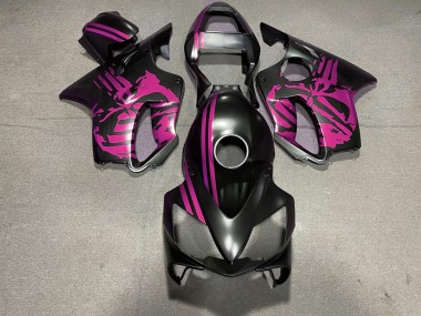 Teschio Nero Opaco & Rosa 2001-2003 Honda CBR600 F4i Carene Moto