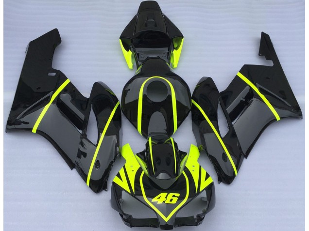 Tout Noir Et Haute Visibilité 46 2004-2005 Honda CBR1000RR Carene Moto Tout Noir Et Haute Visibilité 46 2004-2005 Honda CBR1000RR Carene Moto