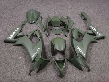 US Army Verde Opaco 2008-2010 Kawasaki ZX10R Carene Moto
