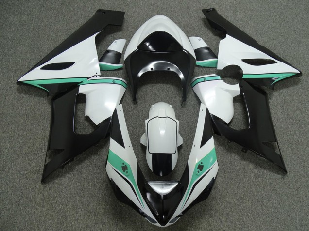 Verde Acqua Bianco & Nero 2005-2006 Kawasaki ZX6R Carene Moto Verde Acqua Bianco & Nero 2005-2006 Kawasaki ZX6R Carene Moto