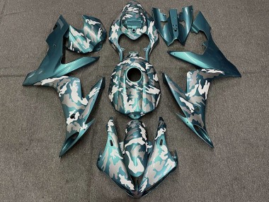 Verde Acqua Scuro Camo 2004-2006 Yamaha R1 Carene Moto
