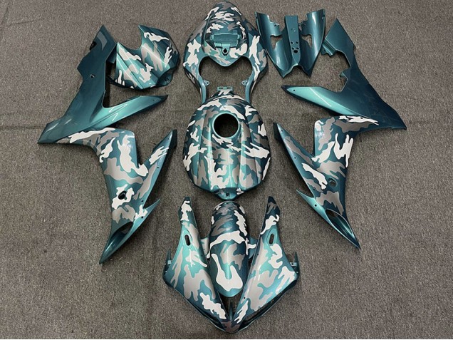 Verde Acqua Scuro Camo 2004-2006 Yamaha R1 Carene Moto Verde Acqua Scuro Camo 2004-2006 Yamaha R1 Carene Moto