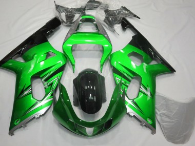 Verde & Argento 2001-2003 Suzuki GSXR 600-750 Carene Moto