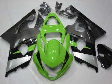 Verde & Argento 2004-2005 Suzuki GSXR 600-750 Carene Moto