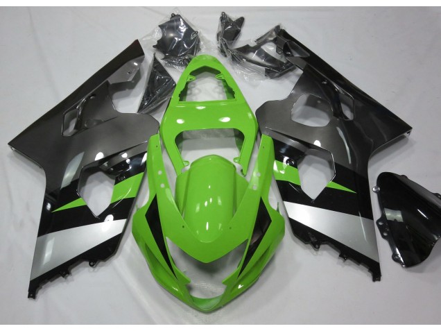 Verde & Argento 2004-2005 Suzuki GSXR 600-750 Carene Moto Verde & Argento 2004-2005 Suzuki GSXR 600-750 Carene Moto
