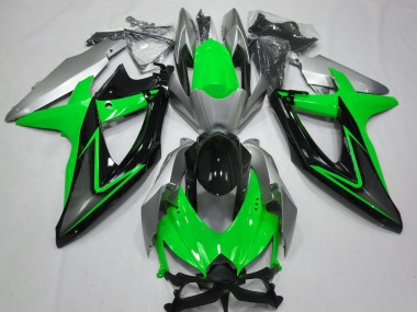 Verde & Argento 2008-2010 Suzuki GSXR 600-750 Carene Moto