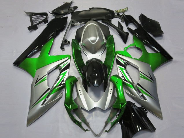 Verde Argento & Nero 2005-2006 Suzuki GSXR 1000 Carene Moto Verde Argento & Nero 2005-2006 Suzuki GSXR 1000 Carene Moto