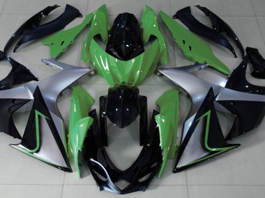Verde Argento & Nero 2009-2016 Suzuki GSXR 1000 Carene Moto