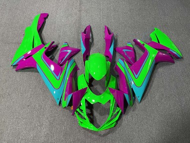Verde Azzurro & Magenta 2011-2024 Suzuki GSXR 600-750 Carene Moto