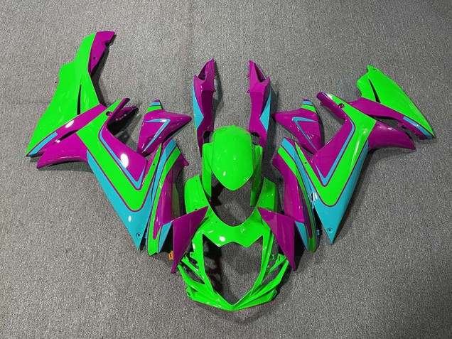Verde Azzurro & Magenta 2011-2024 Suzuki GSXR 600-750 Carene Moto Verde Azzurro & Magenta 2011-2024 Suzuki GSXR 600-750 Carene Moto