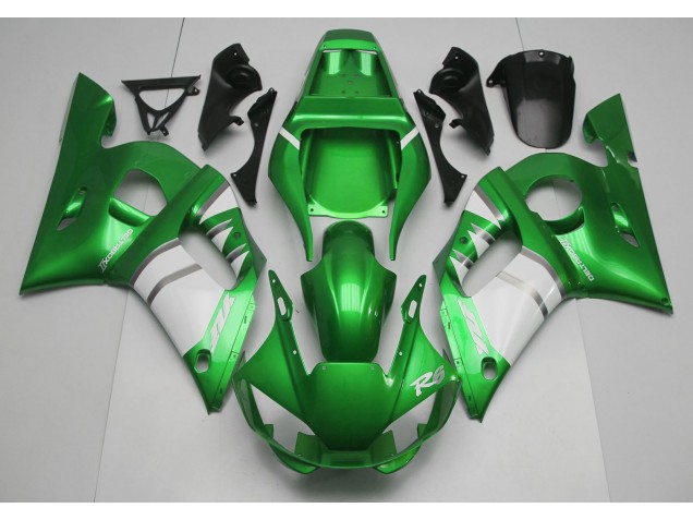 Verde & Bianco 1998-2002 Yamaha R6 Carene Moto