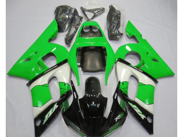 Verde Bianco & Nero 1998-2002 Yamaha R6 Carene Moto