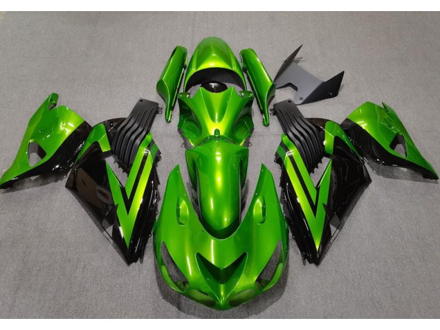 Verde Brillante & Nero 2006-2011 Kawasaki ZX14R Carene Moto Verde Brillante & Nero 2006-2011 Kawasaki ZX14R Carene Moto