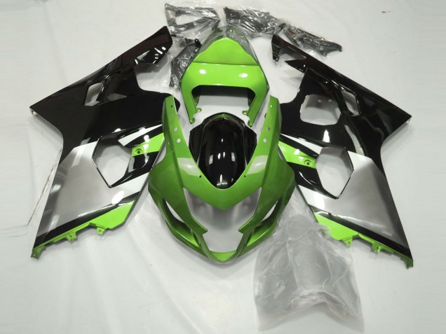 Verde Chiaro Argento & Nero 2004-2005 Suzuki GSXR 600-750 Carene Moto Verde Chiaro Argento & Nero 2004-2005 Suzuki GSXR 600-750 Carene Moto