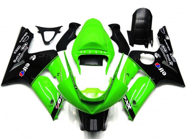 Verde Chiaro & Nero Elf 2003-2004 Kawasaki ZX6R Carene Moto