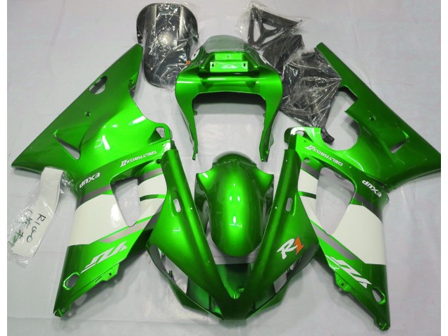 Verde Elettrico & Bianco 2000-2001 Yamaha R1 Carene Moto Verde Elettrico & Bianco 2000-2001 Yamaha R1 Carene Moto
