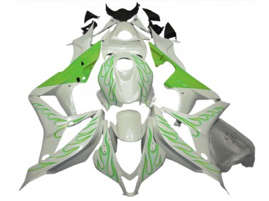 Verde Lime Fiamma Su Bianco 2007-2008 Honda CBR600RR Carene Moto