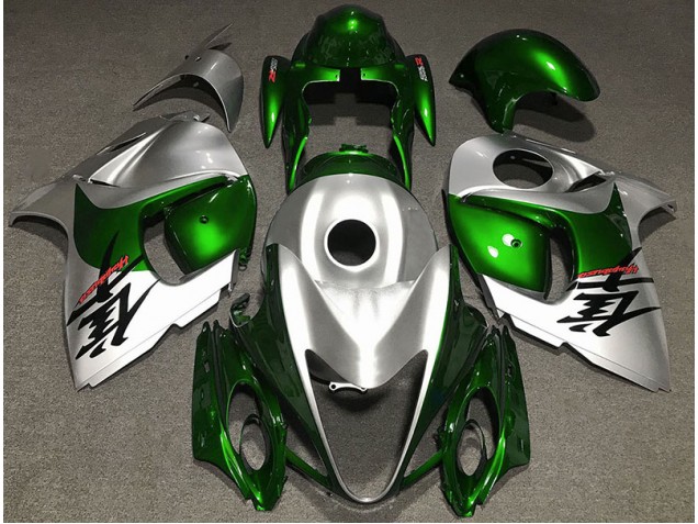 Verde Lucido & Argento 2008-2020 Suzuki GSXR 1300 Carene Moto