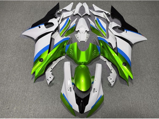 Verde Lucido & Azzurro 2017-2021 Yamaha R6 Carene Moto Verde Lucido & Azzurro 2017-2021 Yamaha R6 Carene Moto