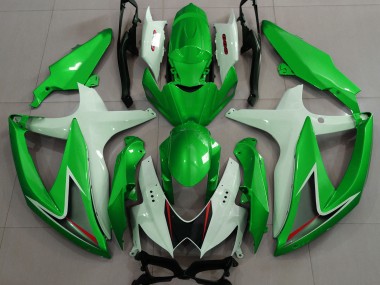 Verde Lucido & Bianco 2008-2010 Suzuki GSXR 600-750 Carene Moto