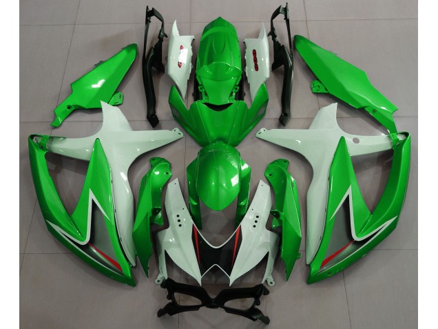 Verde Lucido & Bianco 2008-2010 Suzuki GSXR 600-750 Carene Moto Verde Lucido & Bianco 2008-2010 Suzuki GSXR 600-750 Carene Moto