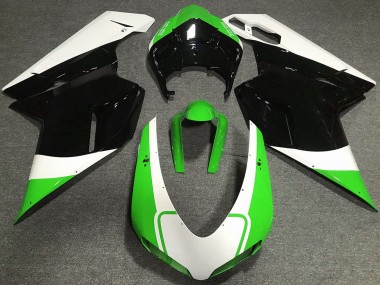 Verde Lucido Bianco & Nero 2007-2014 Ducati 848 1098 1198 Carene Moto