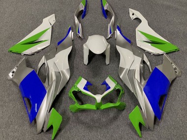 Verde Lucido Blu & Argento 2019-2023 Kawasaki ZX6R Carene Moto