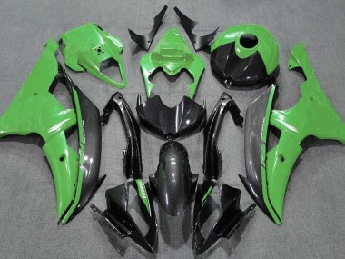 Verde Lucido & Fibra Di Carbonio 2008-2016 Yamaha R6 Carene Moto