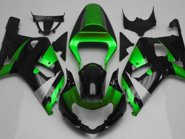 Verde Lucido & Nero 2001-2003 Suzuki GSXR 600-750 Carene Moto