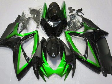 Verde Lucido & Nero 2006-2007 Suzuki GSXR 600-750 Carene Moto