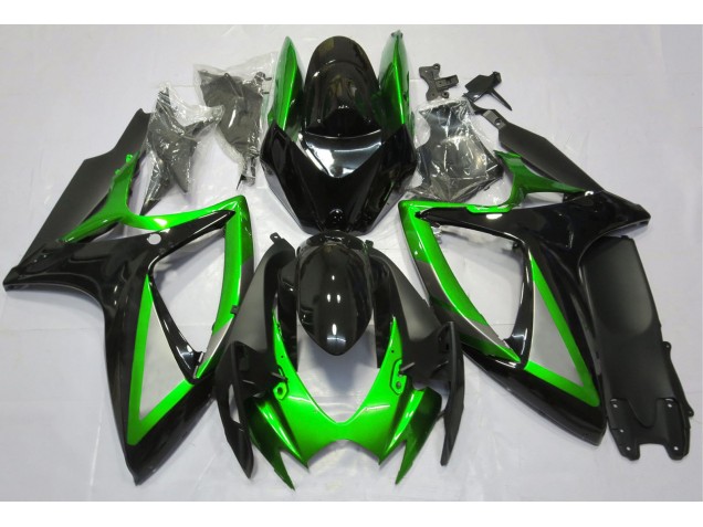 Verde Lucido & Nero 2006-2007 Suzuki GSXR 600-750 Carene Moto Verde Lucido & Nero 2006-2007 Suzuki GSXR 600-750 Carene Moto