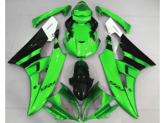 Verde Lucido & Nero 2006-2007 Yamaha R6 Carene Moto Verde Lucido & Nero 2006-2007 Yamaha R6 Carene Moto