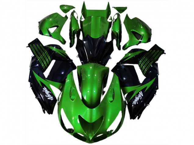 Verde Lucido & Nero 2006-2011 Kawasaki ZX14R Carene Moto Verde Lucido & Nero 2006-2011 Kawasaki ZX14R Carene Moto