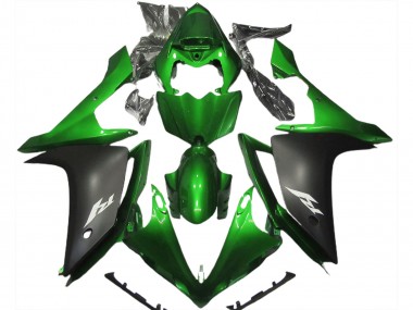 Verde Lucido & Nero 2007-2008 Yamaha R1 Carene Moto