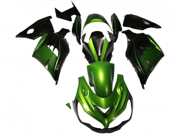 Verde Lucido & Nero 2012-2021 Kawasaki ZX14R Carene Moto Verde Lucido & Nero 2012-2021 Kawasaki ZX14R Carene Moto
