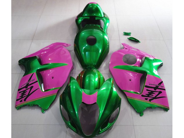 Verde Lucido & Rosa 1997-2007 Suzuki GSXR 1300 Carene Moto Verde Lucido & Rosa 1997-2007 Suzuki GSXR 1300 Carene Moto