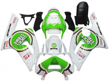 Verde Lucky Strike Lucido 2003-2004 Kawasaki ZX6R Carene Moto