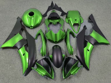 Verde & Nero Opaco 2008-2016 Yamaha R6 Carene Moto