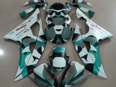 Verde Neve Schiuma Marina Camo 2008-2016 Yamaha R6 Carene Moto