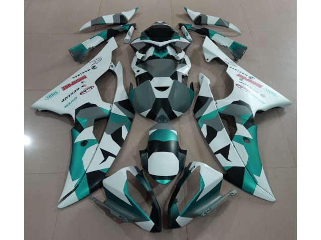 Verde Neve Schiuma Marina Camo 2008-2016 Yamaha R6 Carene Moto Verde Neve Schiuma Marina Camo 2008-2016 Yamaha R6 Carene Moto